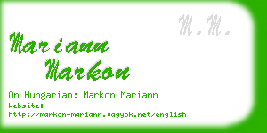 mariann markon business card